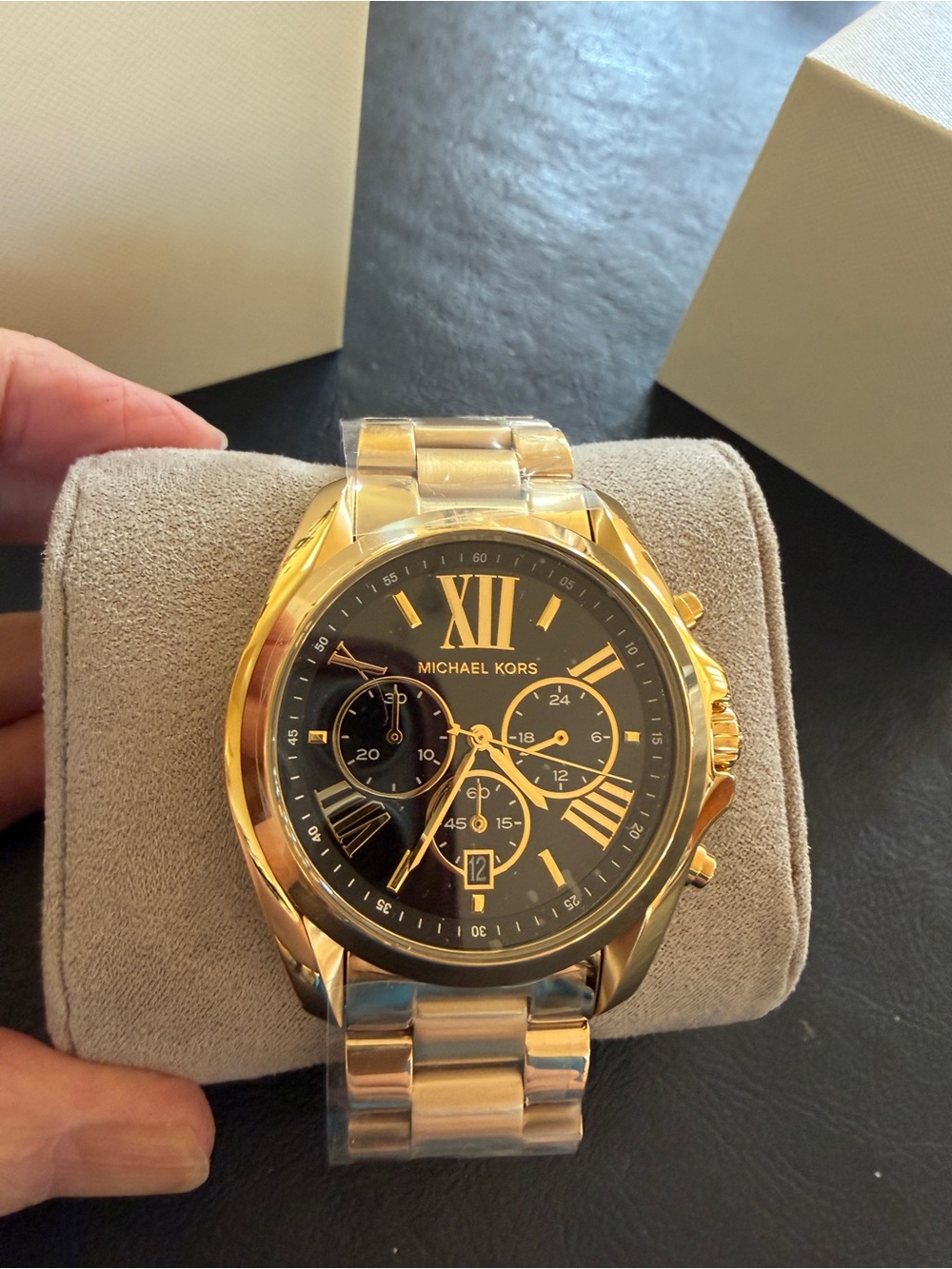 Michael Kors Gold and Black Chronograph Bracelet Watch